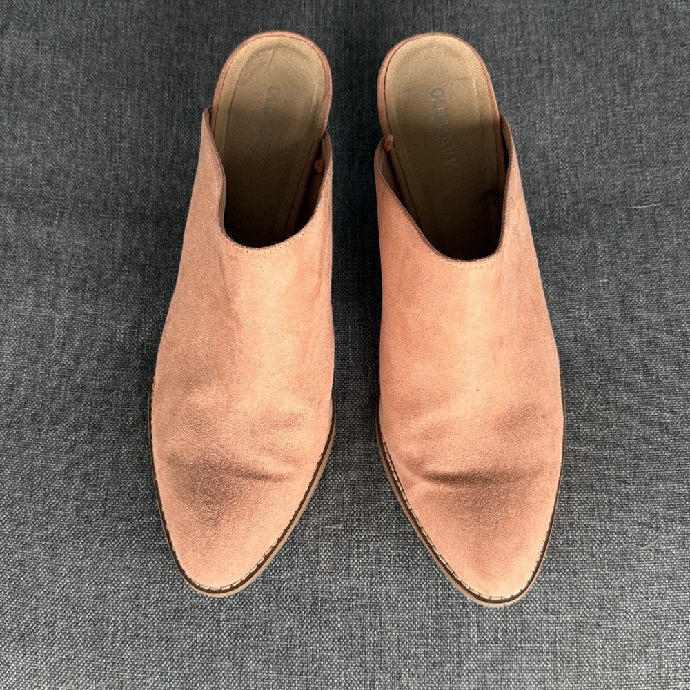 Old Navy Faux Suede Mule Booties - 8.5 - pink